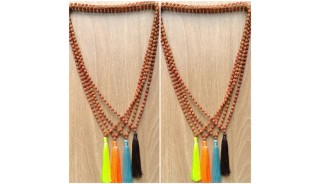 natural rudraksha bead tassels necklace multiple color wholesale price